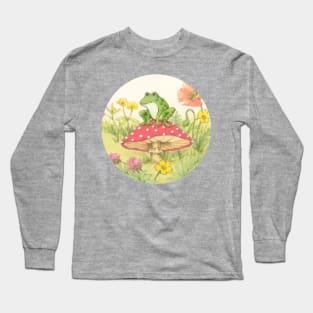 Froggie on mushroom Long Sleeve T-Shirt